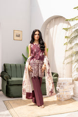 Embroidered - Printed - Lawn - 3pc - D780