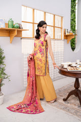 Embroidered - Printed - Lawn - 3pc - D777