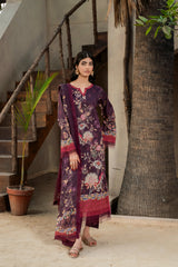 Printed - Lawn - 3pc - D145 - Mulberry