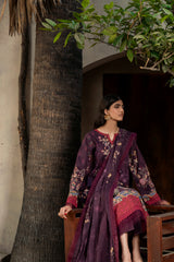 Printed - Lawn - 3pc - D145 - Mulberry