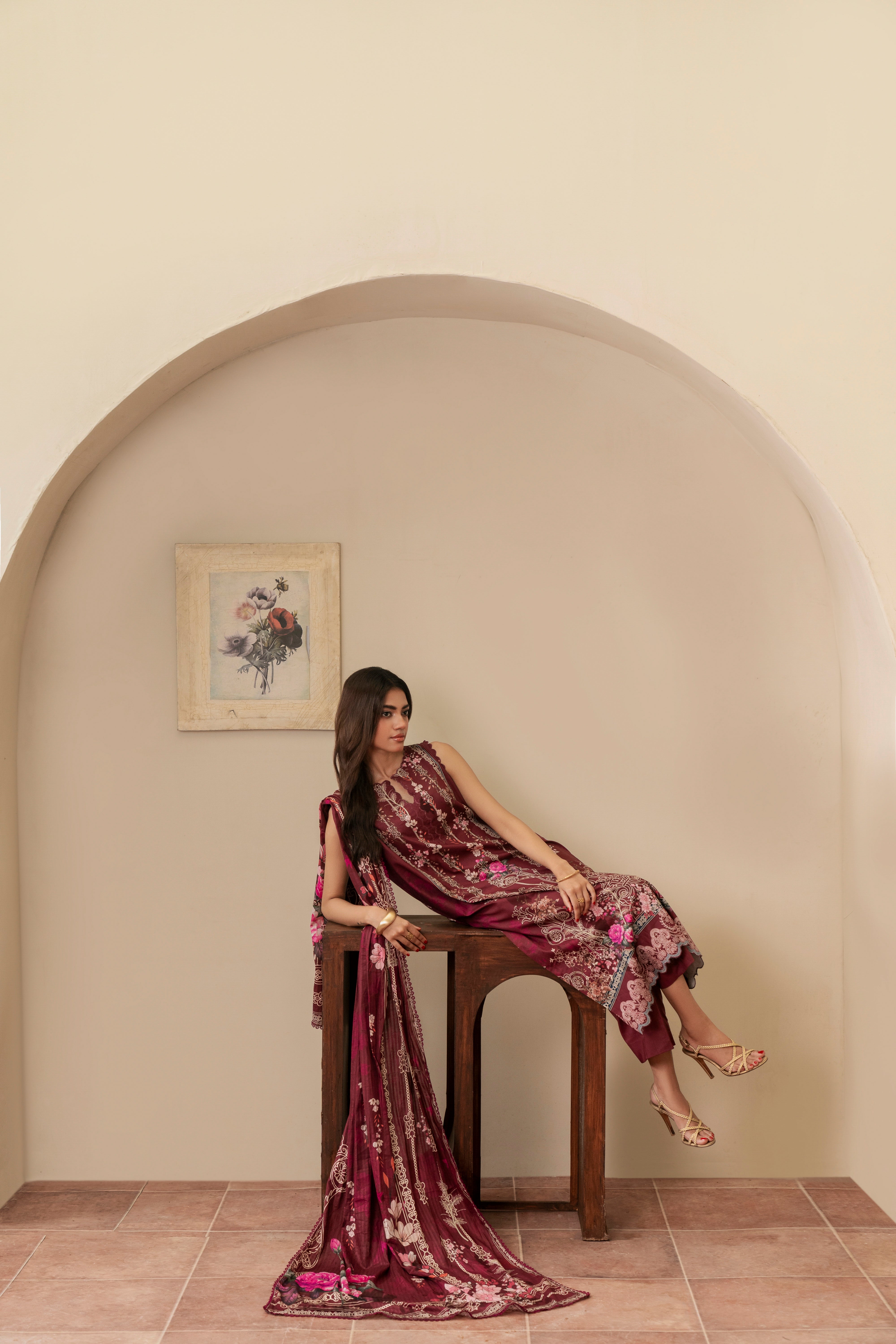 Resham Unstitched Cambric 3 Pcs Printed Suit D750