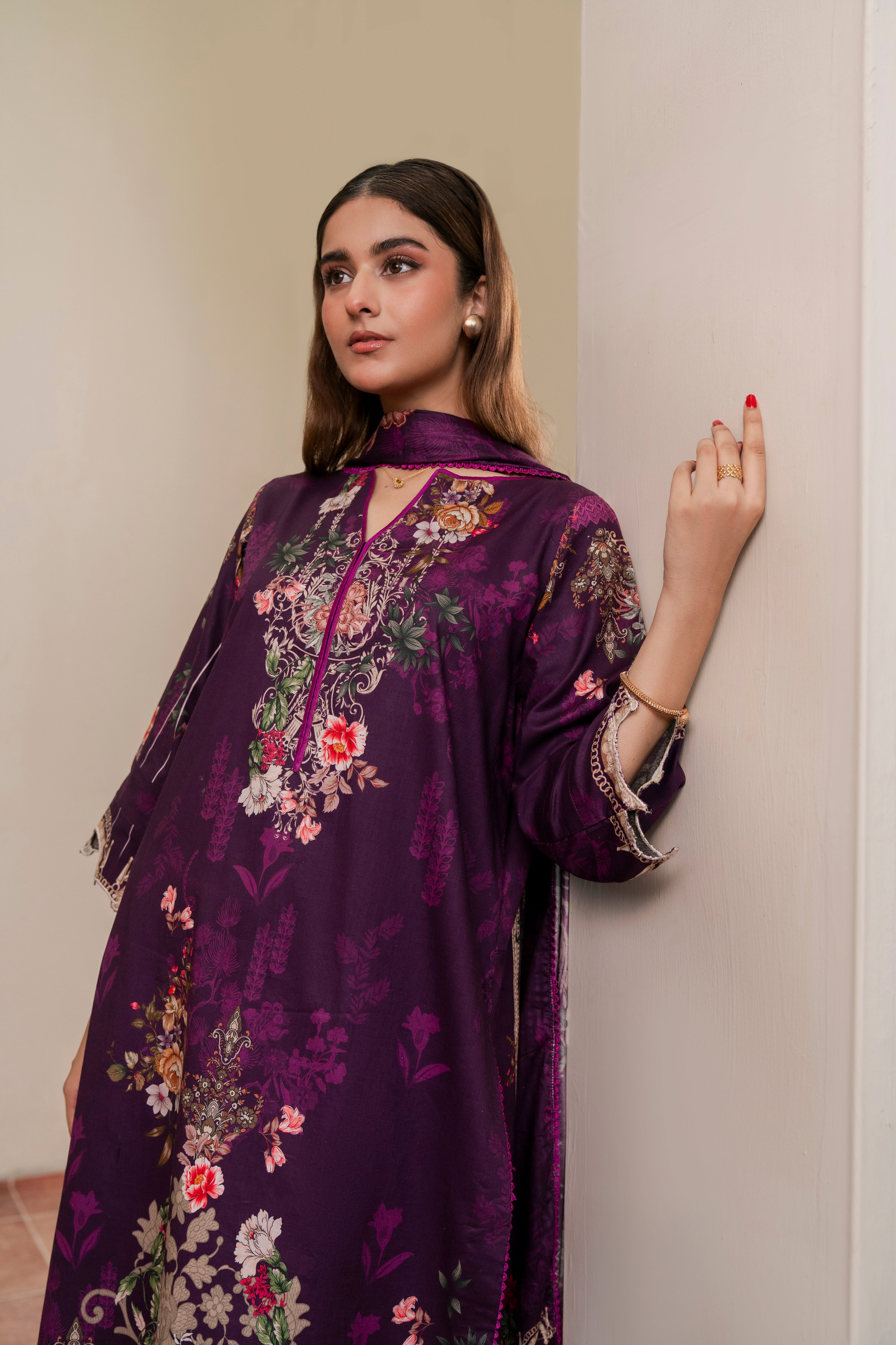 Resham Unstitched Cambric 3 Pcs Printed Suit D757