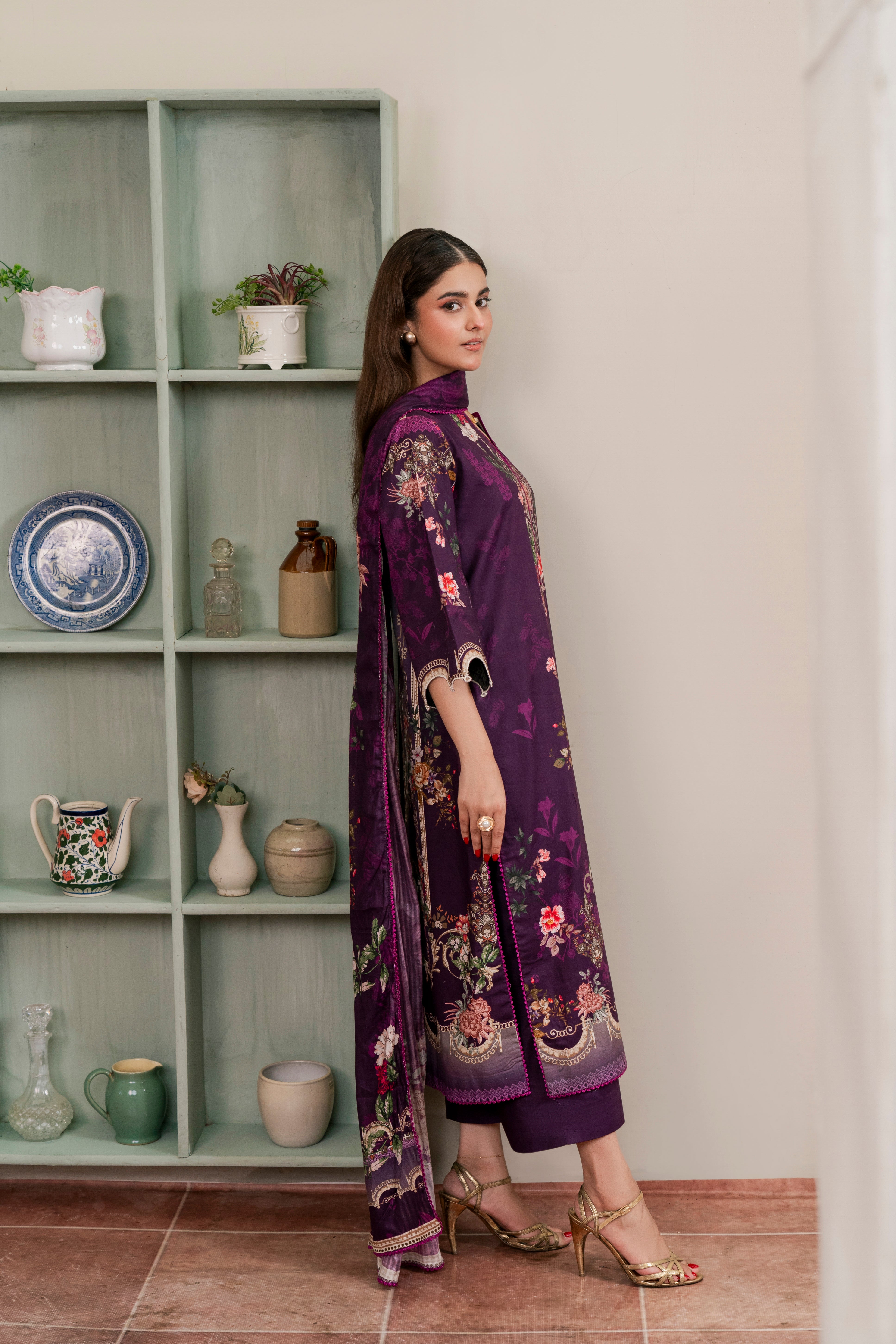 Resham Unstitched Cambric 3 Pcs Printed Suit D757