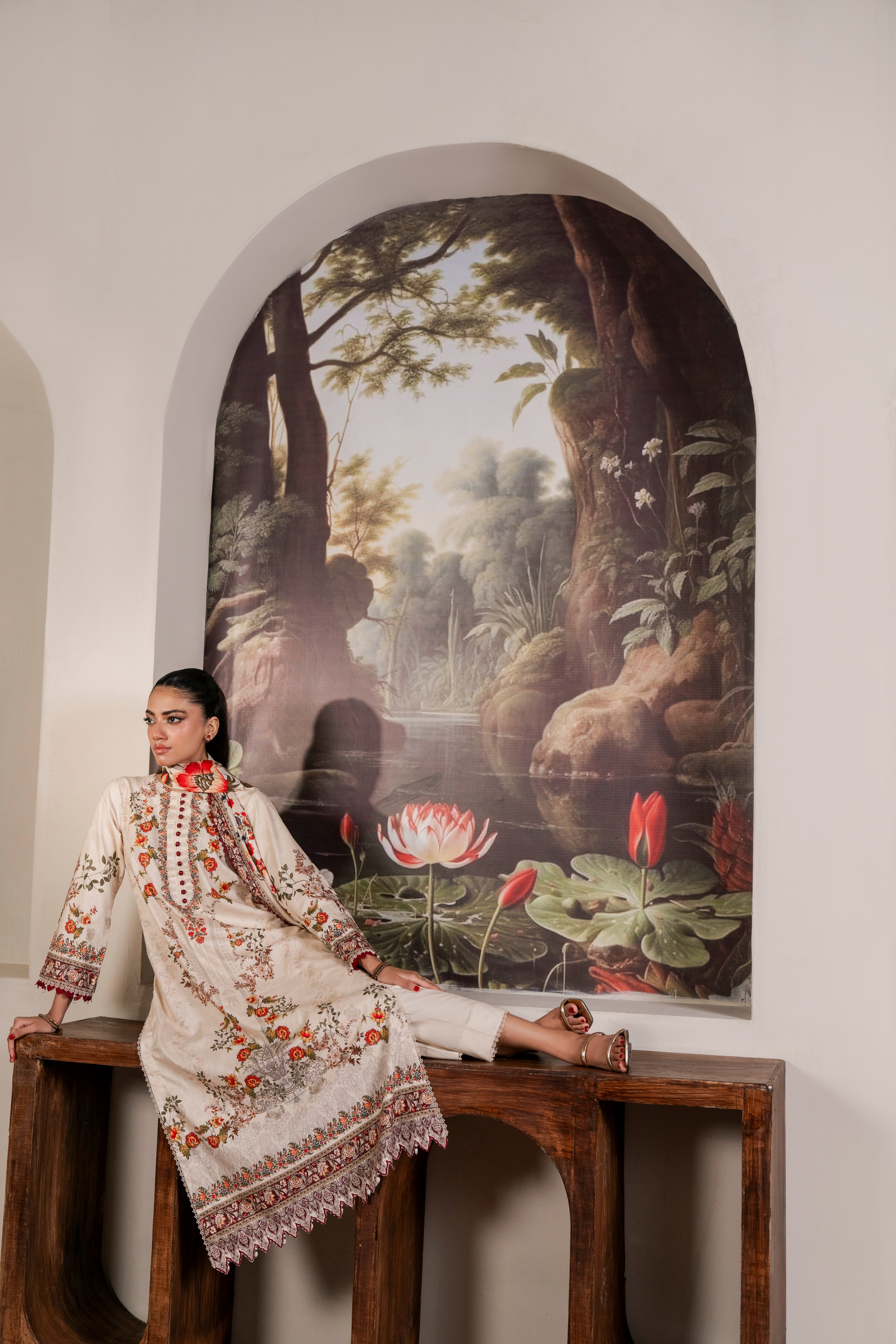 Resham Unstitched Cambric 3 Pcs Printed Suit D739