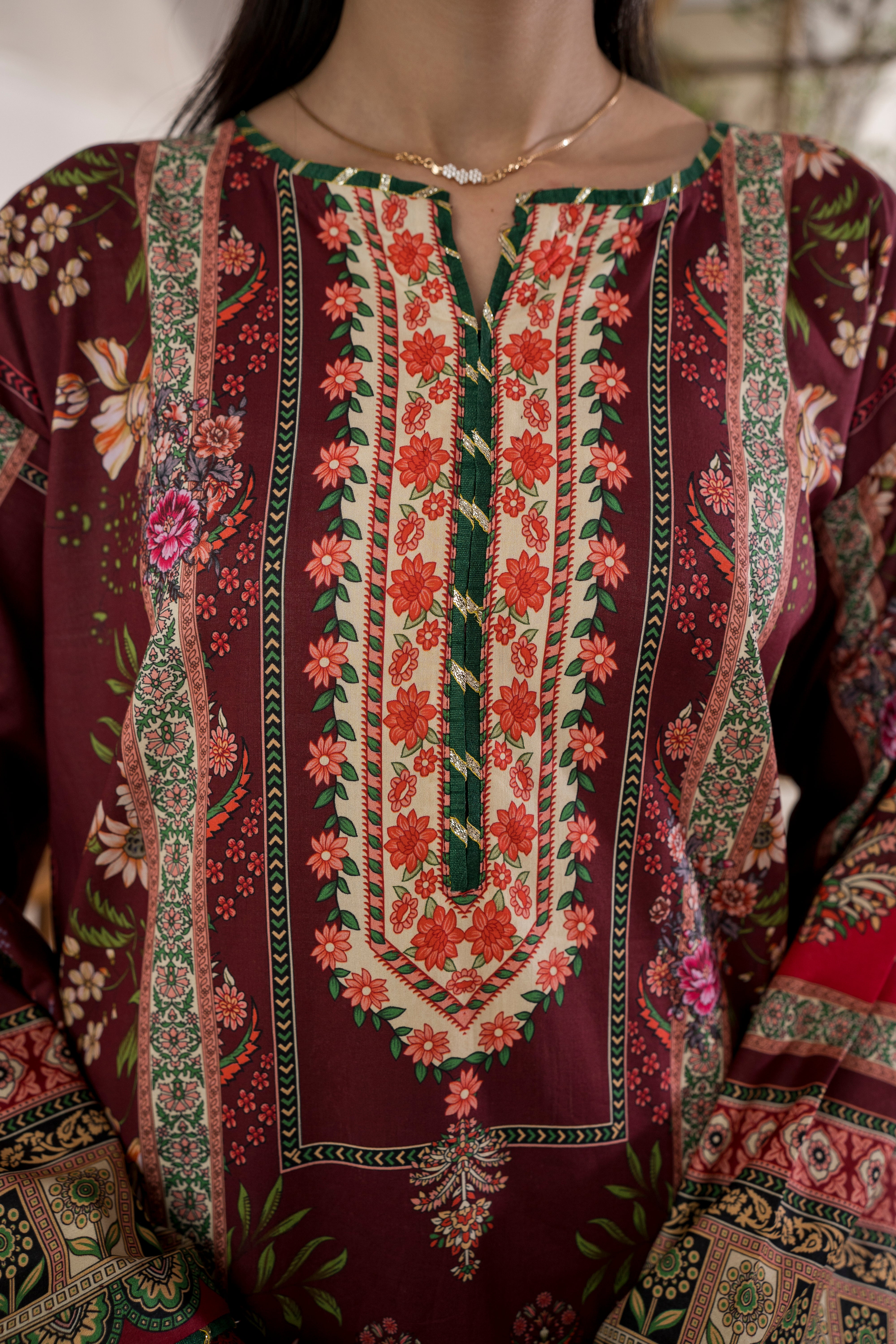 Printed - Lawn - 3pc - D155