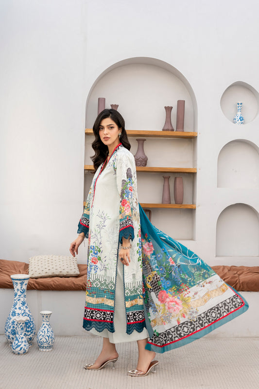 Printed - Lawn - 3pc - D111