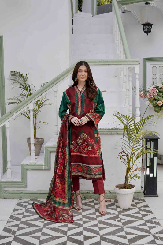 Printed - Lawn - 3pc - D10