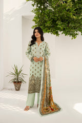 Printed - Linen - 3pc - D908